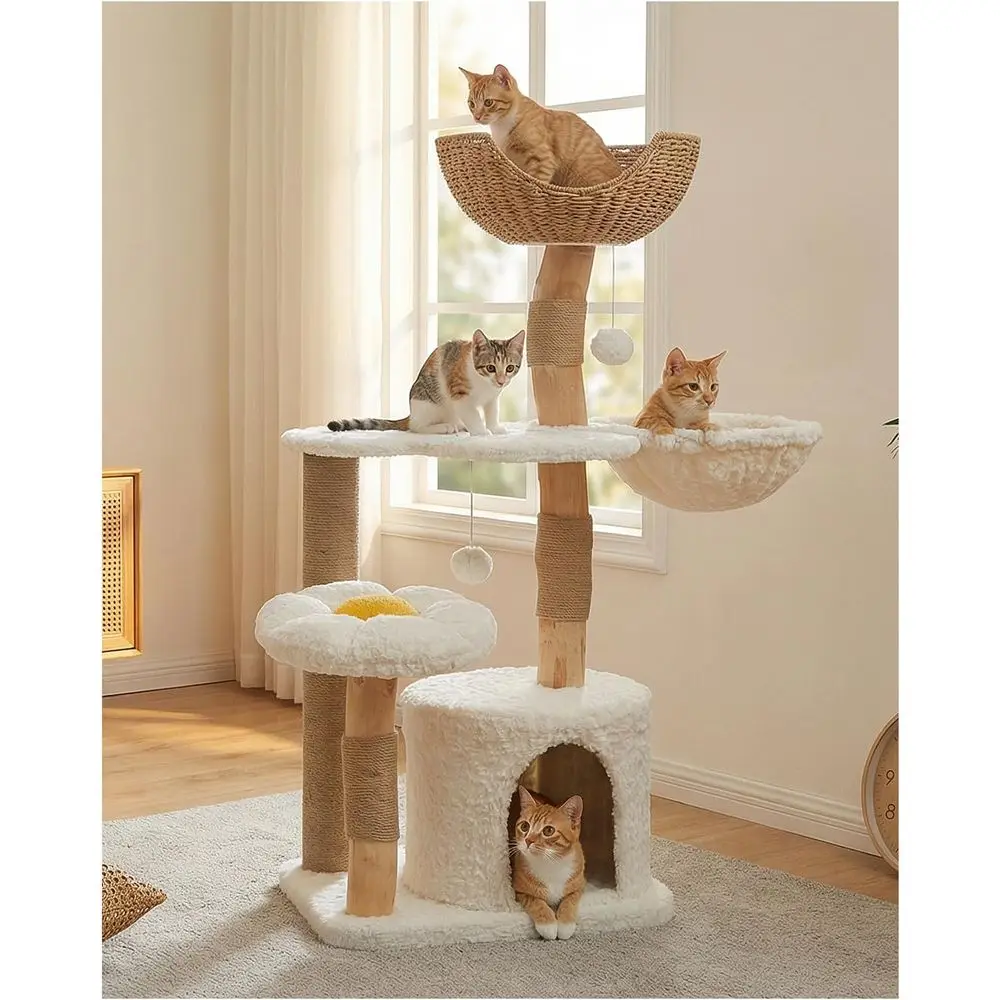 Cat Scratching Post - برج قطط خشبي كبير 48.5 بوصة