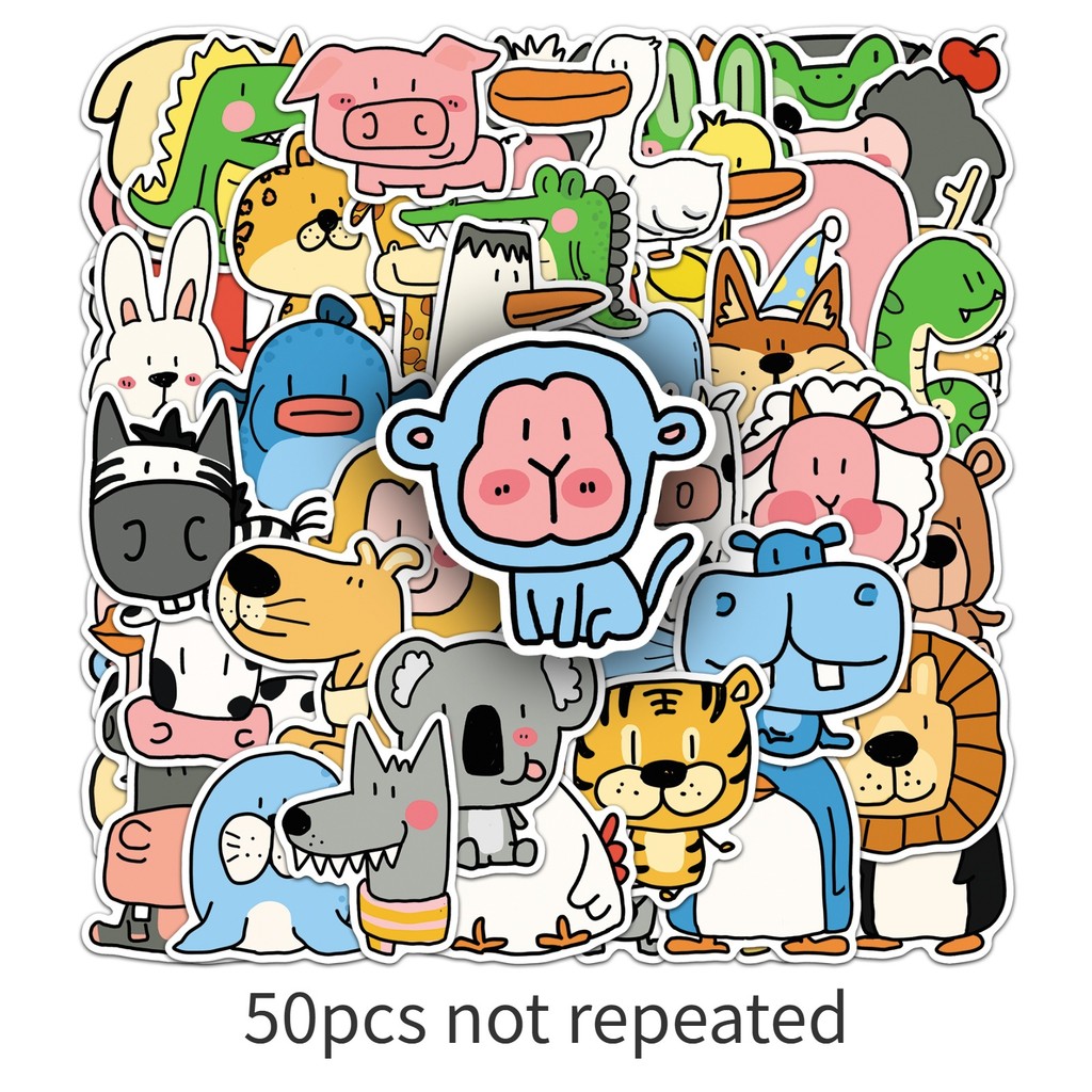 Pet Supplies Zoo - 50 ورقة ملصقات حيوانات حديقة الحيوان،