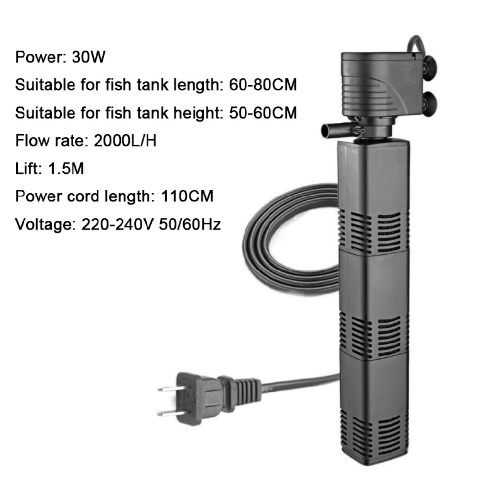 Fish Tank Filter Pump - البلاستيك 3 في 1 فلتر خزان