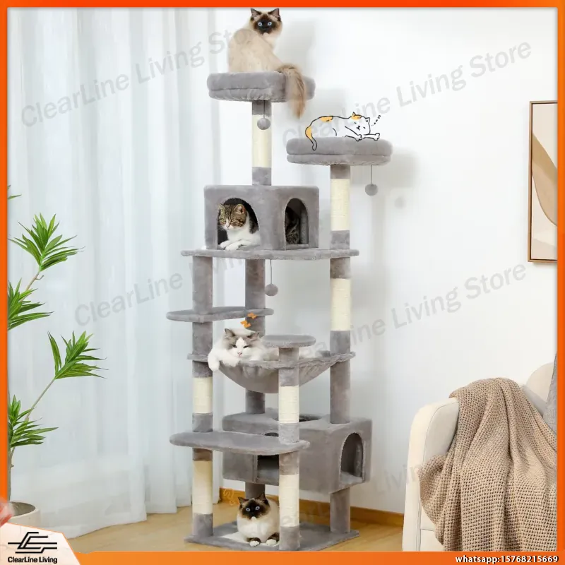 Cat Scratching Post - برج تسلق كبير للقطط الداخلية مع
