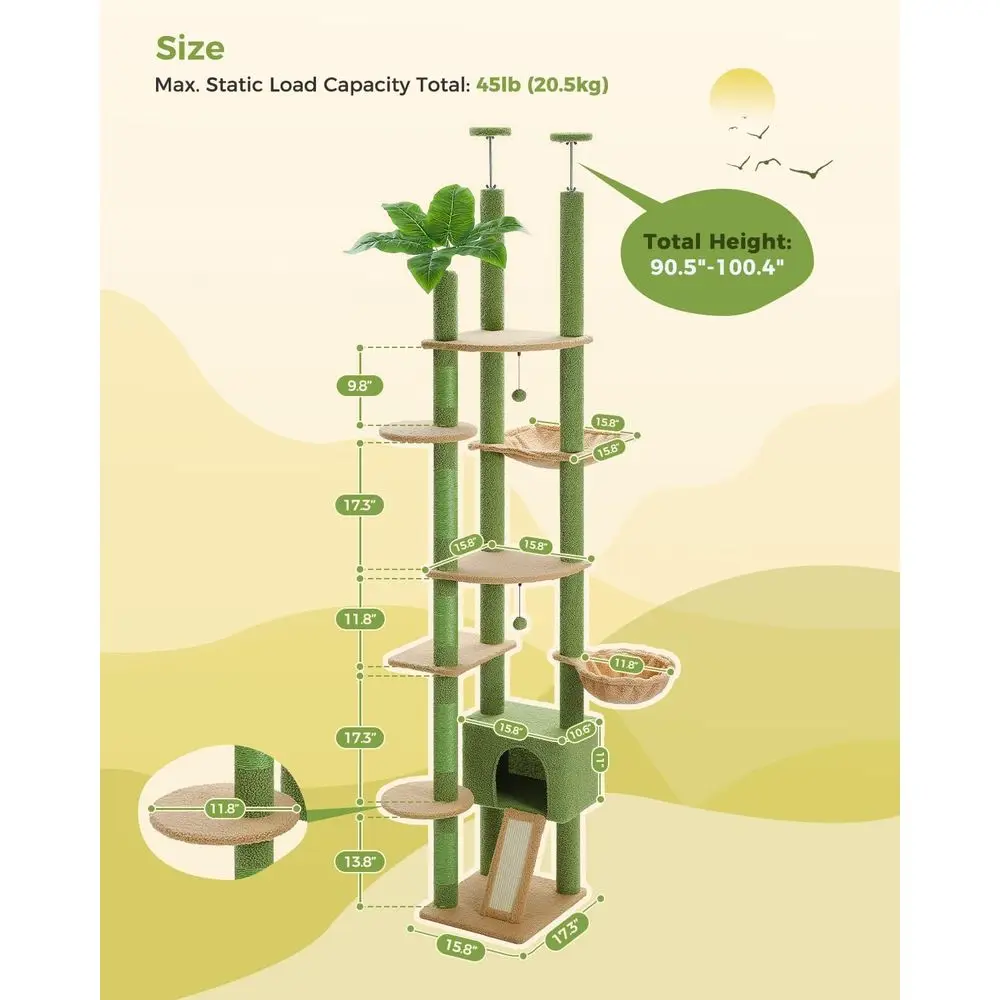 برج قطط طويل قابل للتعديل مع ب - مراجعة Cat Scratching Post وسعره
