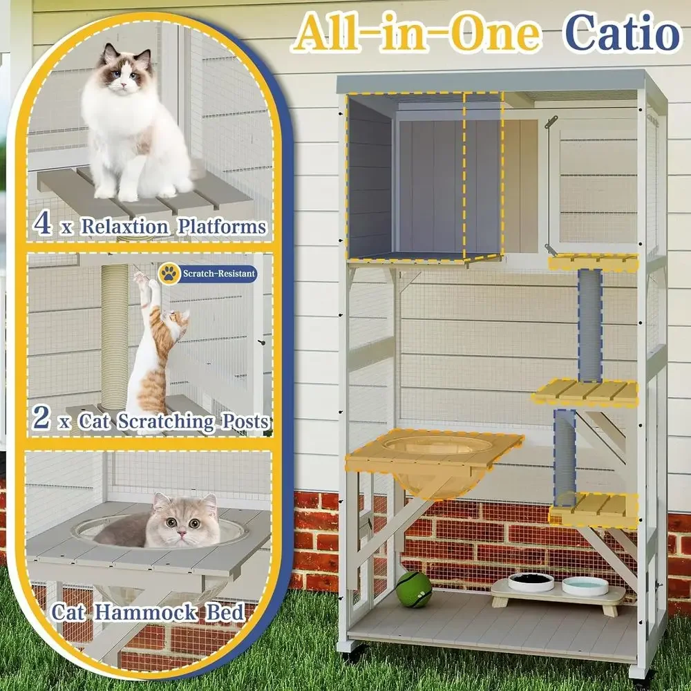 قفص قطط خارجي بعجلات، مع نافذة - مراجعة Cat Scratching Post وسعره