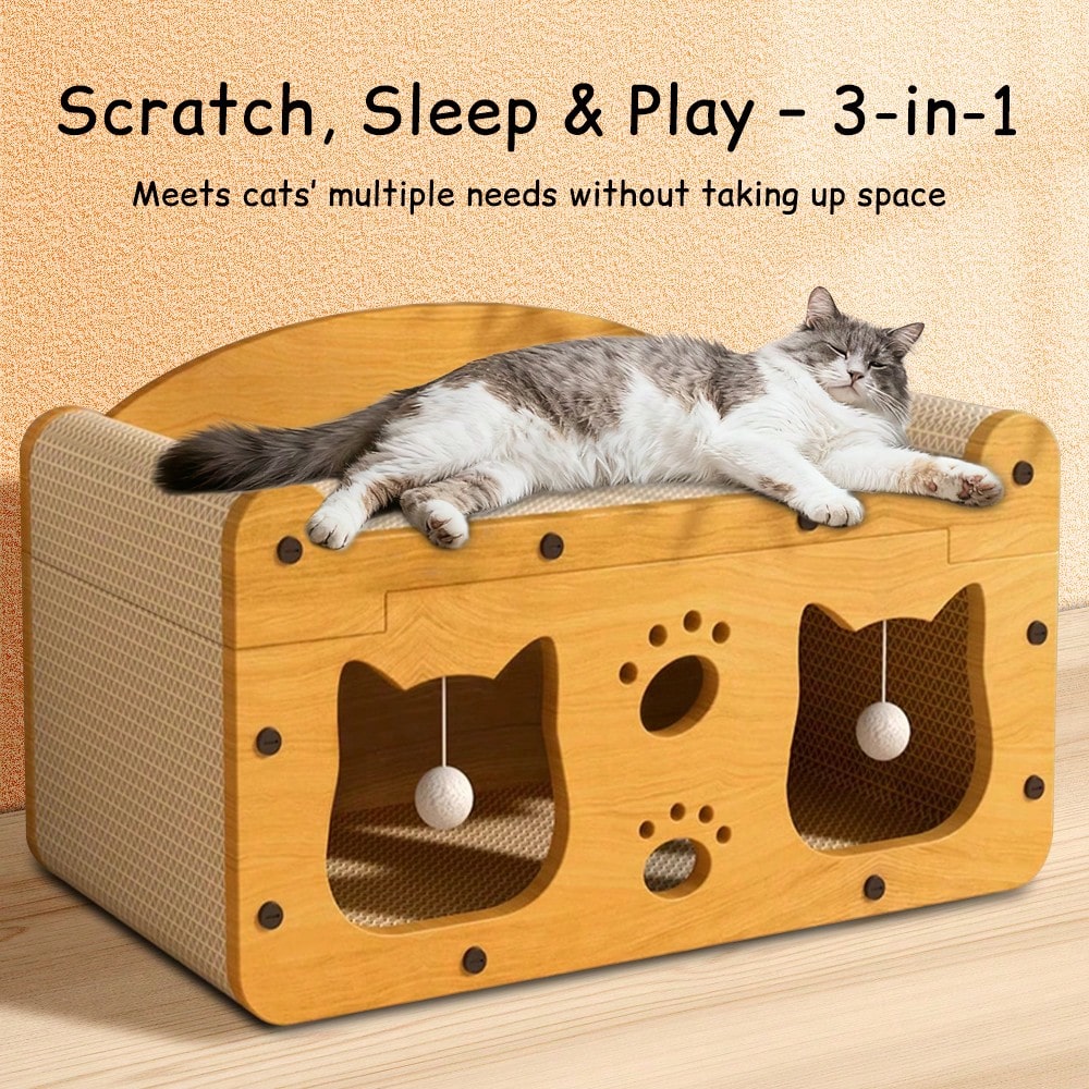 لوح خدش فاخر للقطط بمستويين -  - مراجعة Cat Scratching Post وسعره