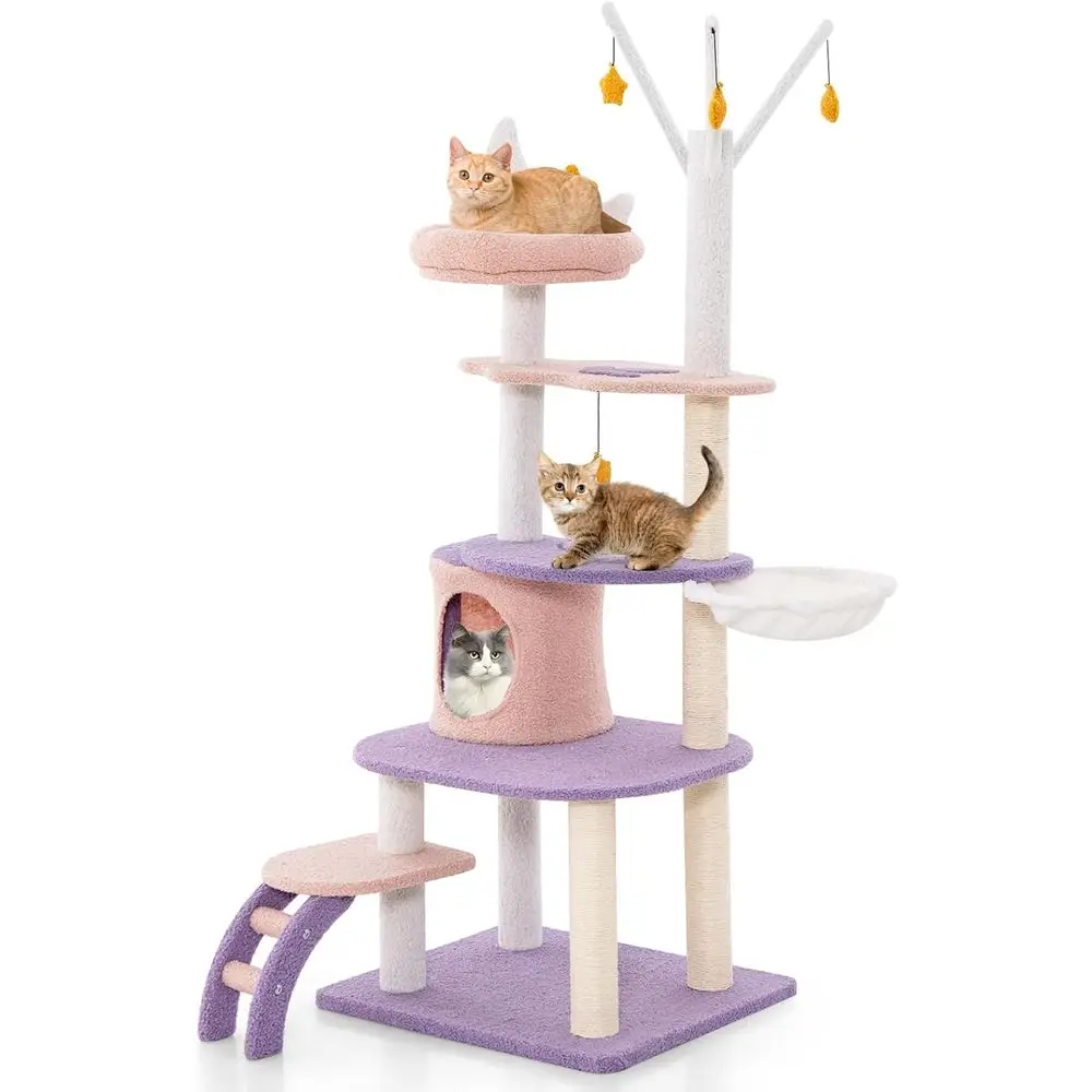 برج قطط متعدد المستويات بطول 6 - مراجعة Cat Scratching Post وسعره