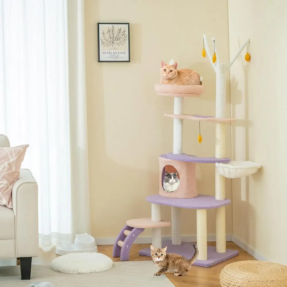 برج قطط متعدد المستويات بطول 6 - مراجعة Cat Scratching Post وسعره