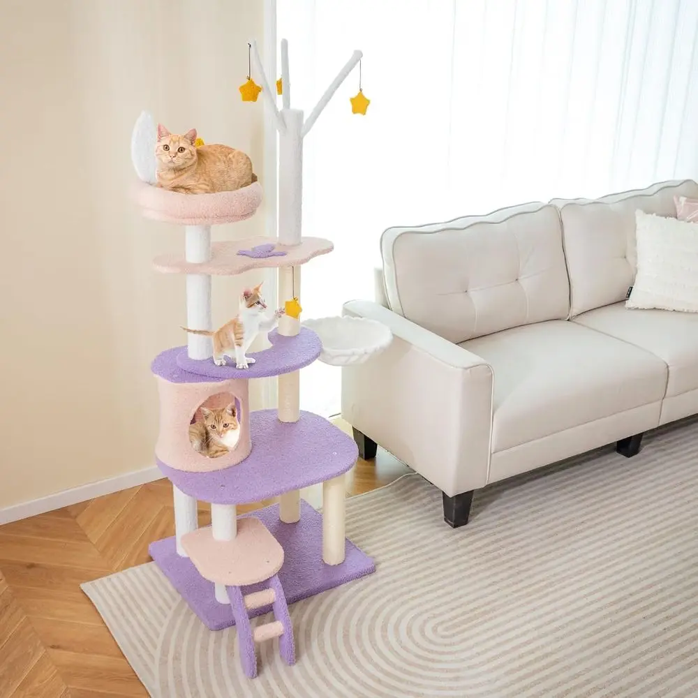 برج قطط متعدد المستويات بطول 6 - مراجعة Cat Scratching Post وسعره