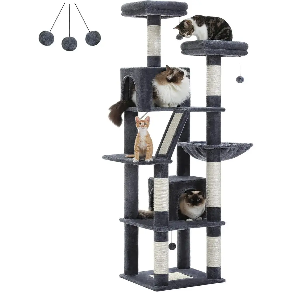 شجرة قطط عالية 70 بوصة مع 2 بي - مراجعة Cat Scratching Post وسعره