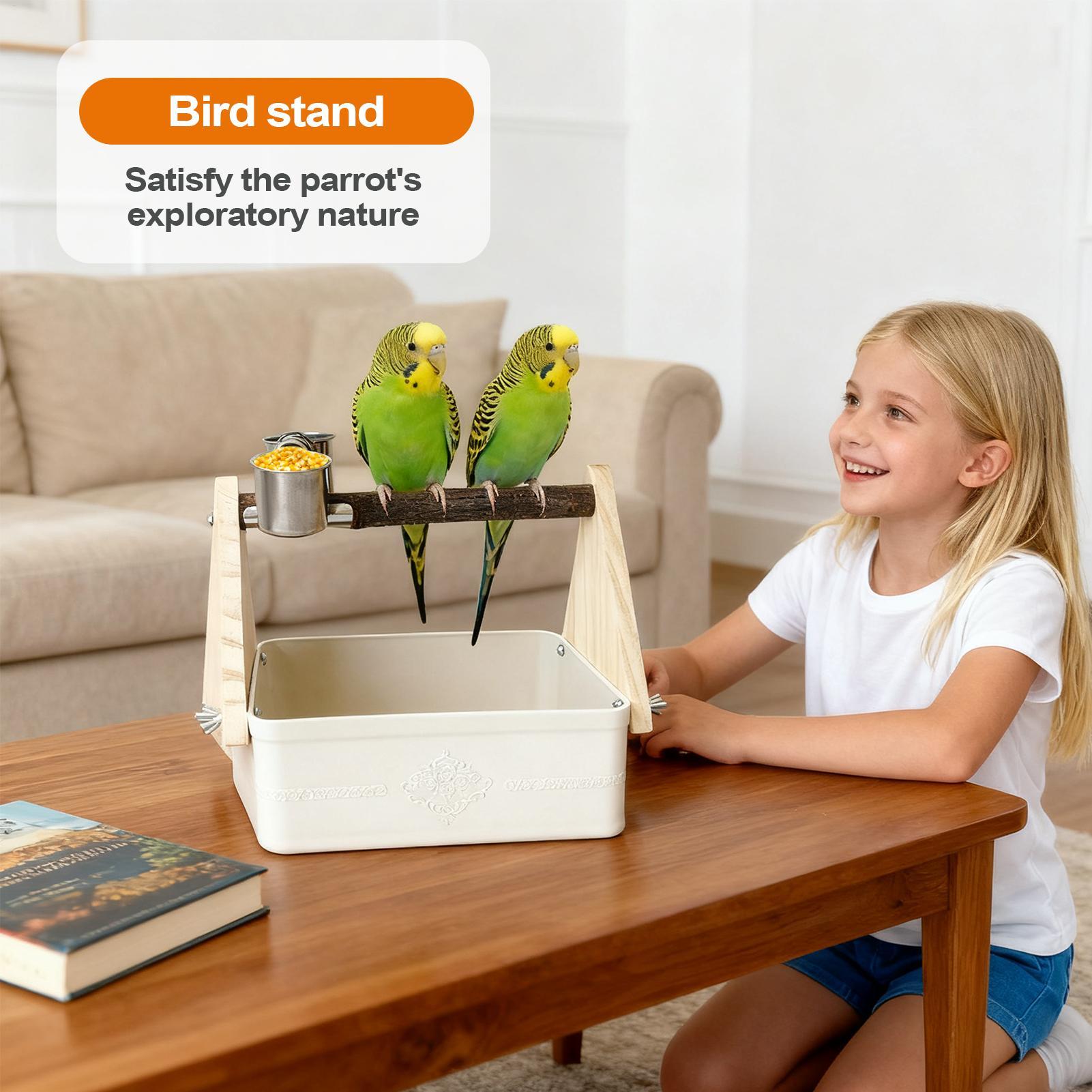 حامل طاولة للطيور مع دلو، مناس - مراجعة Pet Supplies Zoo وسعره