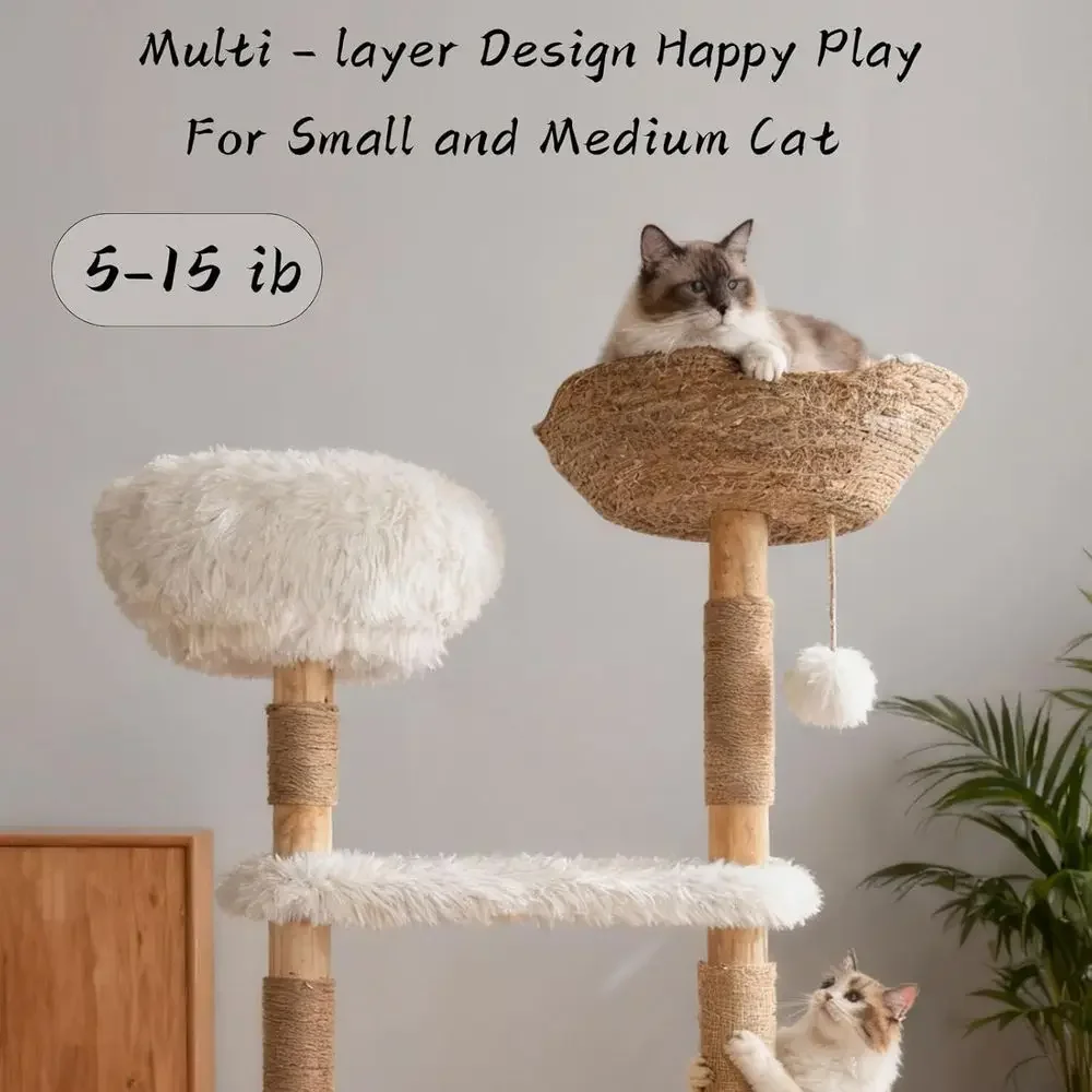 برج قطط خشبي طبيعي مع عمود خدش - مراجعة Cat Scratching Post وسعره