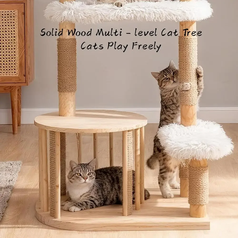 برج قطط خشبي طبيعي مع عمود خدش - مراجعة Cat Scratching Post وسعره